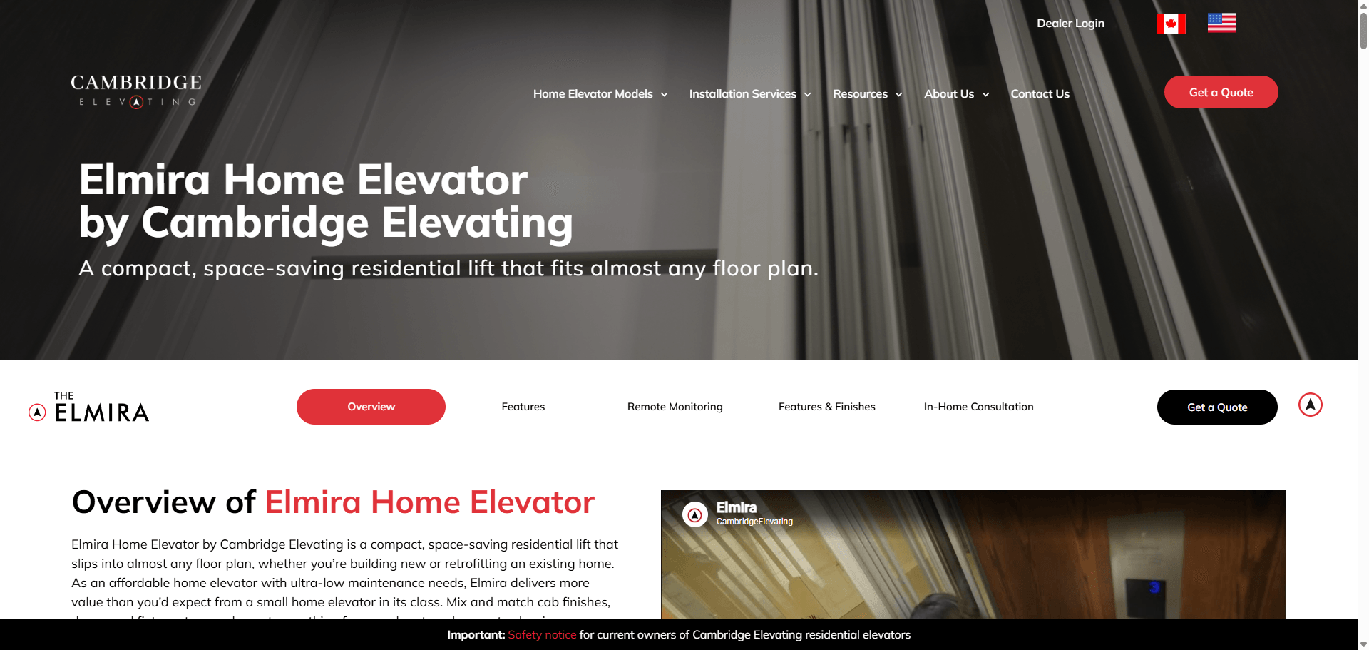 Cambridge Elevating – Elmira model